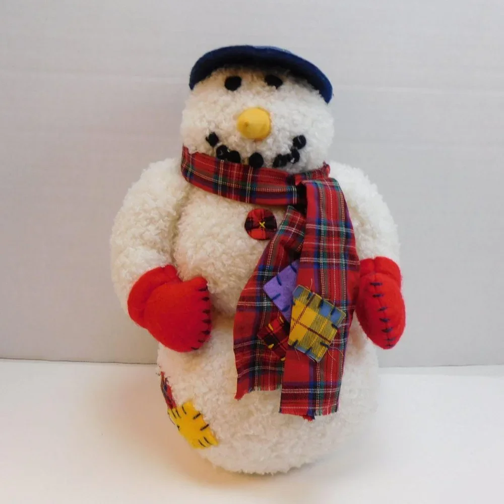 Snowman Plush International Silver Co. Adorable 14" Exc. Plush Hat Gloves Scarf - Picture 4 of 9